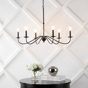 AVANT Metallic Chandelier, Pendant type with arms, Round, 6xE14, Black