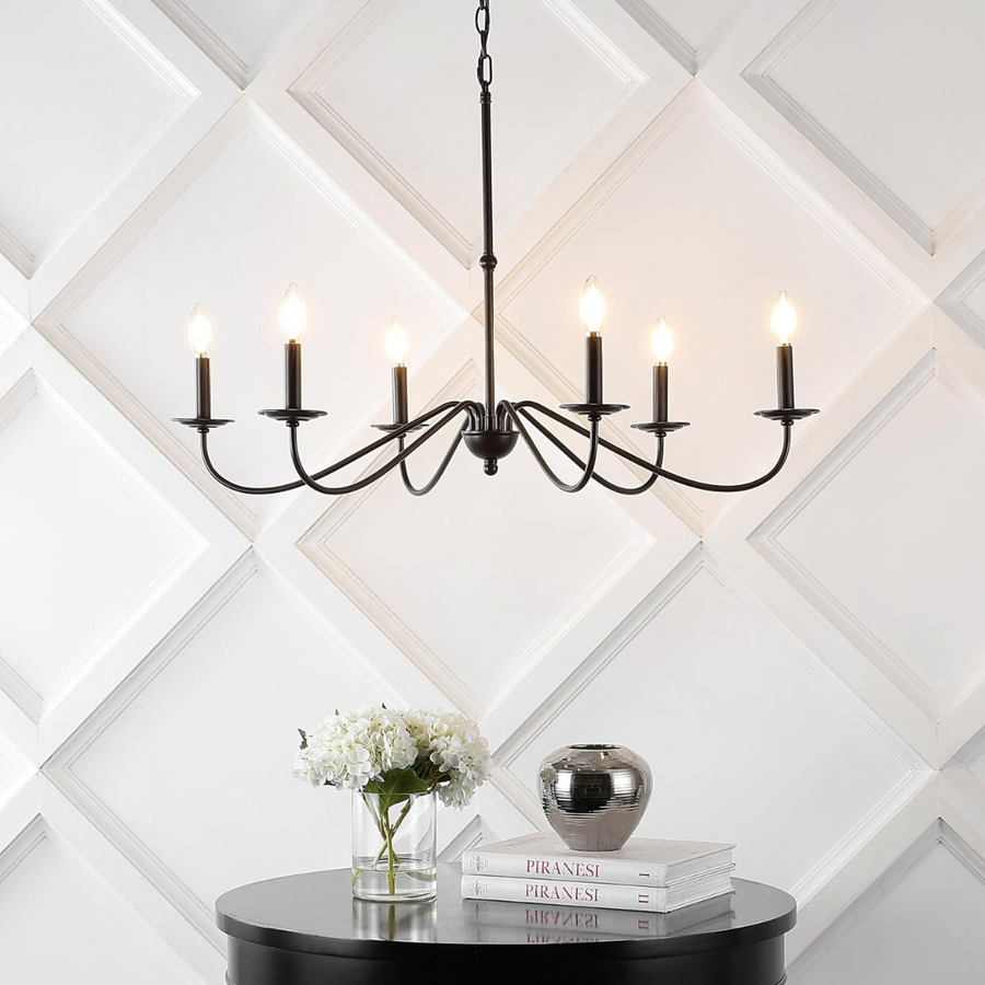 AVANT Metallic Chandelier, Pendant type with arms, Round, 6xE14, Black