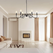 AVANT Metallic Chandelier, Pendant type with arms, Round, 6xE14, Black