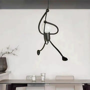 MODERN Chandelier, Pendulum type, FANTASIA, Figurine, 1xE27, Adjustable Height, Black