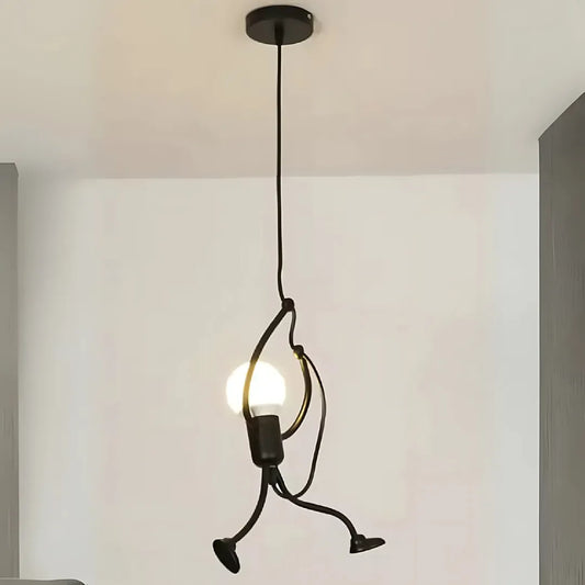 MODERN Chandelier, Pendulum type, FANTASIA, Figurine, 1xE27, Adjustable Height, Black