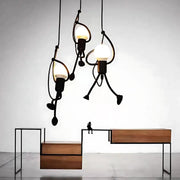 MODERN Chandelier, Pendulum type, FANTASIA, Figurine, 3xE27, Adjustable Height, Black