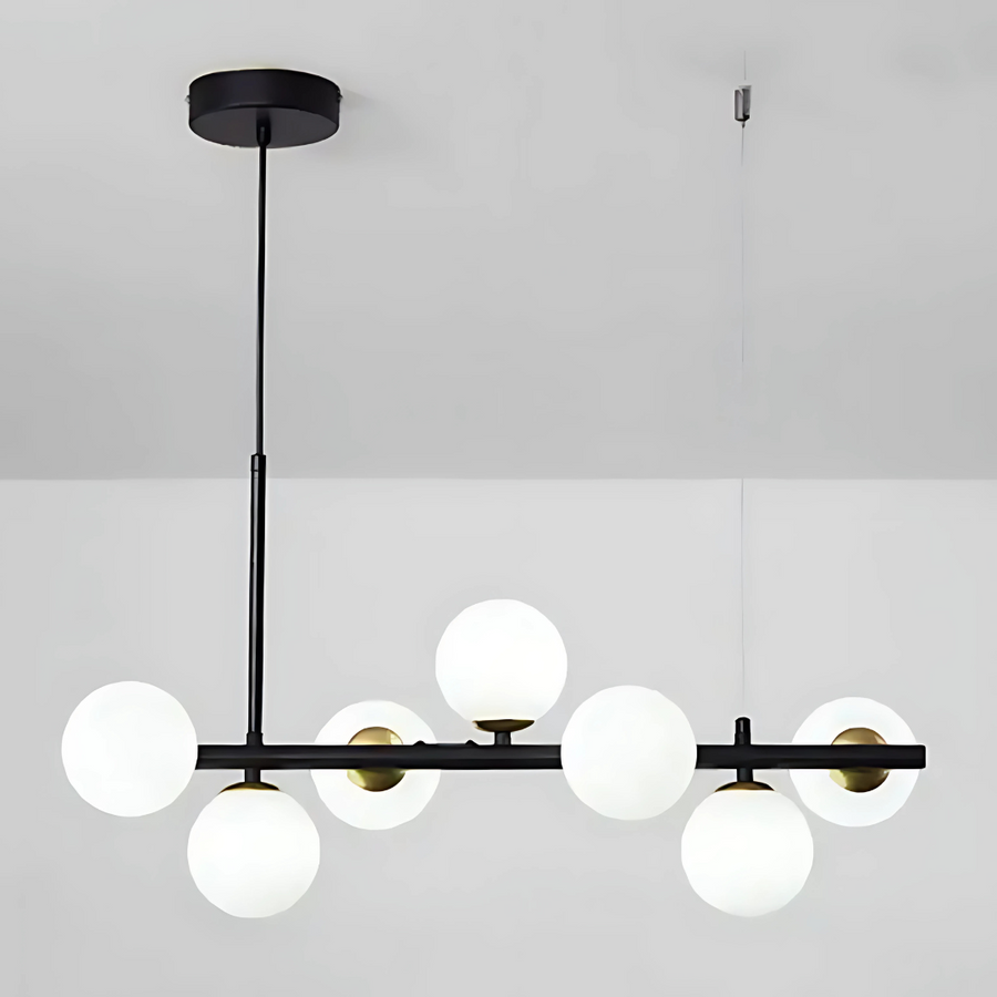 LOFT Pavilion modern bulb chandelier, 7x G9, Black, Metal, Adjustable height