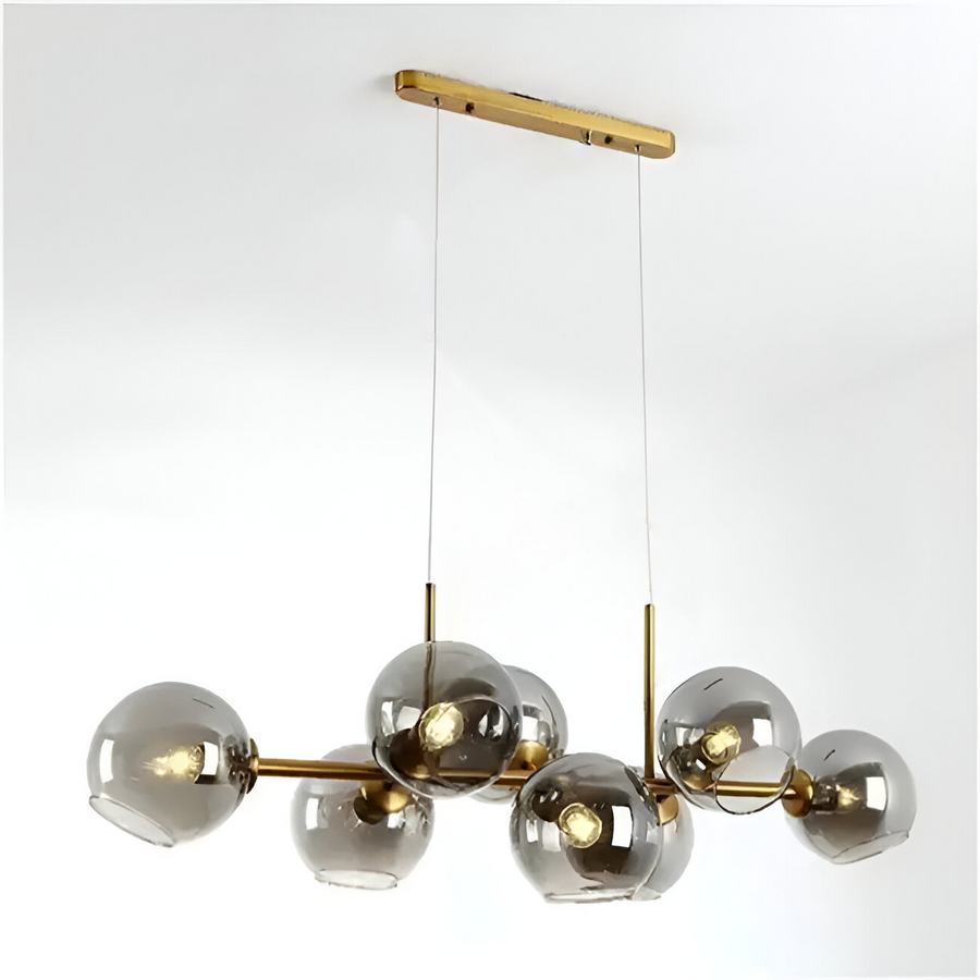 Chandelier with Round Shade, MODEST Grand, 8xE27, Gold, Metal