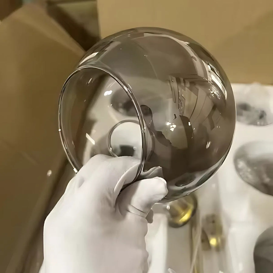 Chandelier with Round Shade, MODEST Grand, 8xE27, Gold, Metal