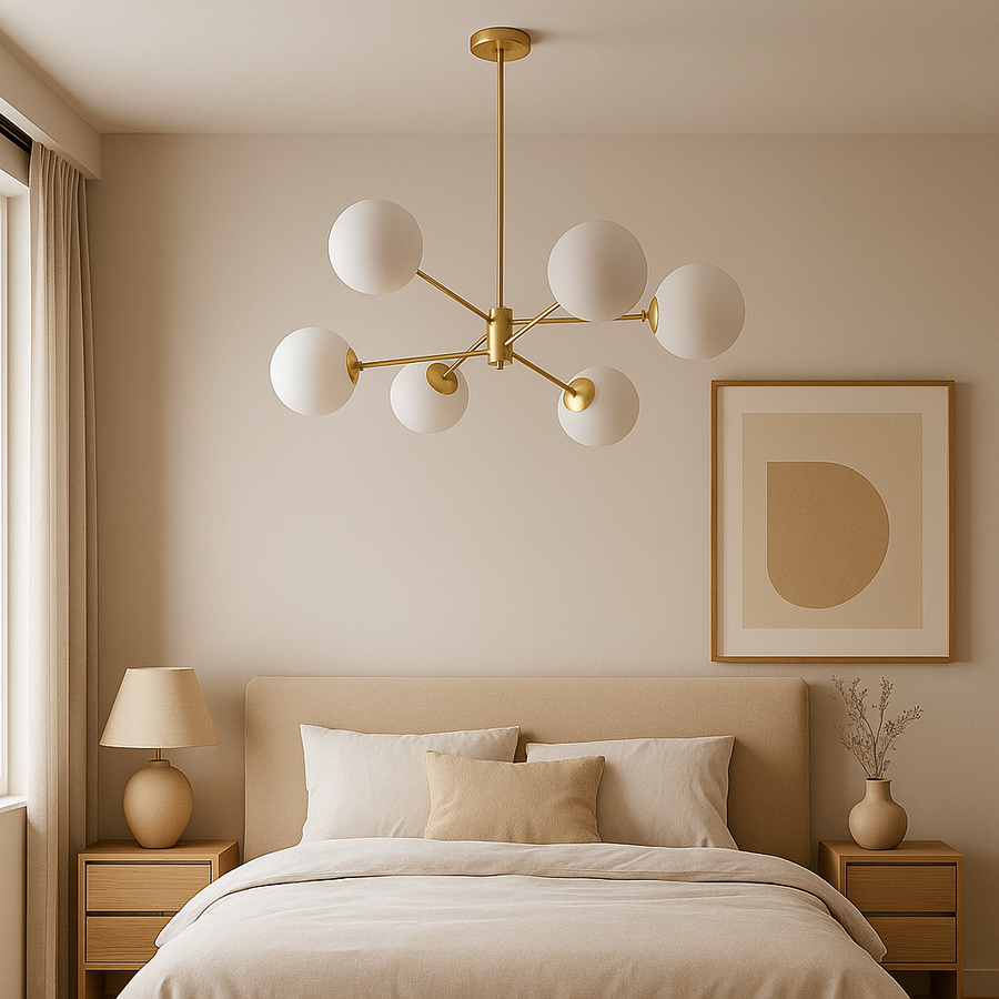 LOFT Suspended Chandelier, 6x E27, Gold