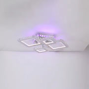 NOVA Rhomba LED Chandelier with Crystals, 4 Light Sources, RGB, with Remote Control, 60W, Glossy Chrome