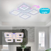 LED LED LEULA with remote control, 79W, chrome with white, metal and crystal, daisy, RGB