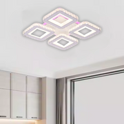 LED LED LEULA with remote control, 79W, chrome with white, metal and crystal, daisy, RGB