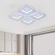LED LED LEULA with remote control, 79W, chrome with white, metal and crystal, daisy, RGB