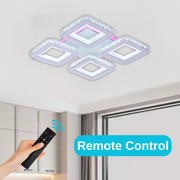 LED LED LEULA with remote control, 79W, chrome with white, metal and crystal, daisy, RGB