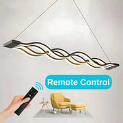 LED chandelier suspended with Wave remote control, 76W, adjustable height, cold/hot/neutral light, unstable, black
