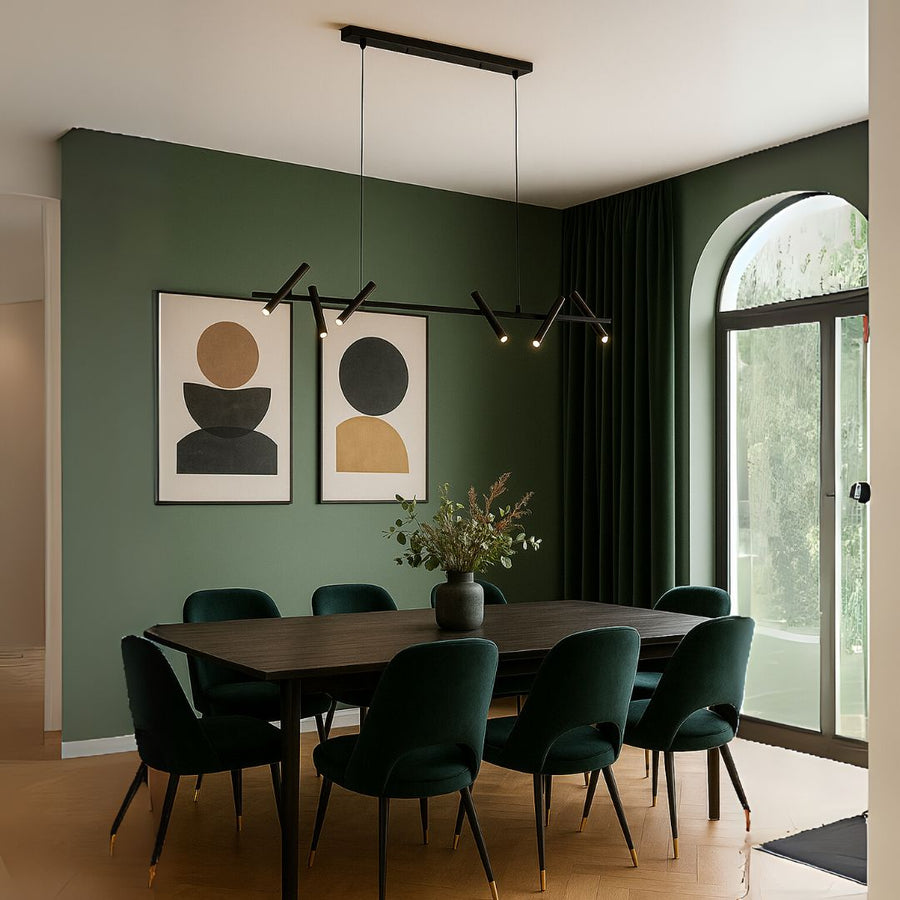 LED chandelier with Harman remote control, 23W, 6 Sources, Neutral Light, Black