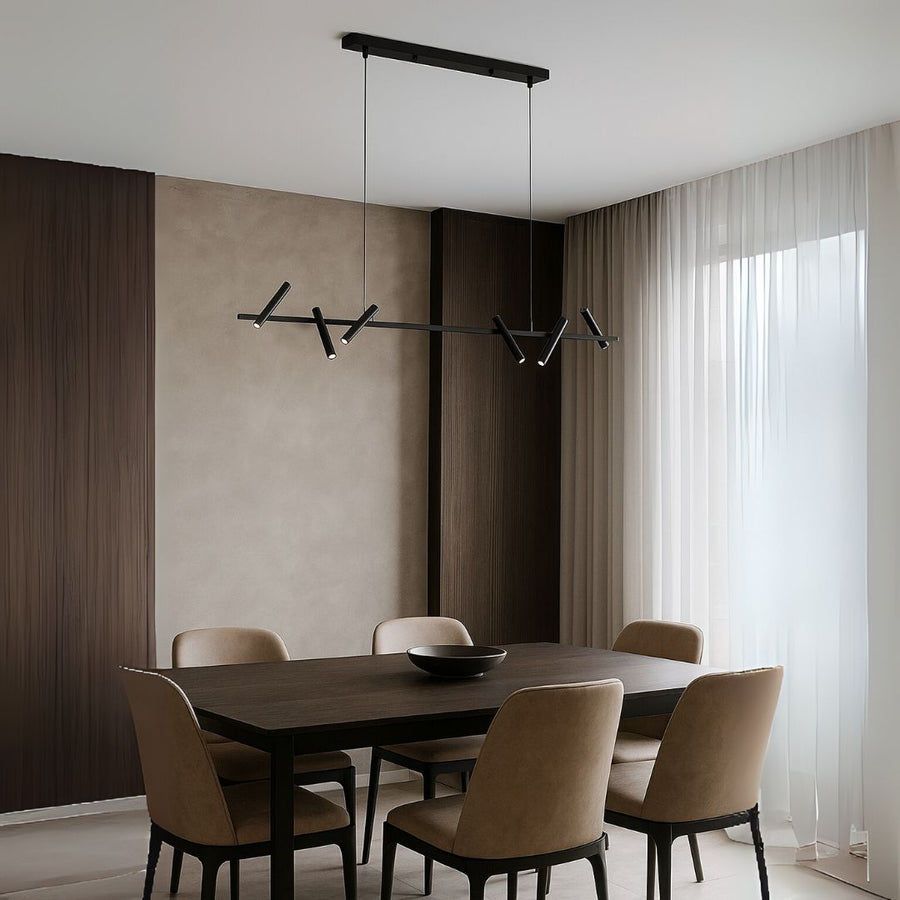 LED chandelier with Harman remote control, 23W, 6 Sources, Neutral Light, Black