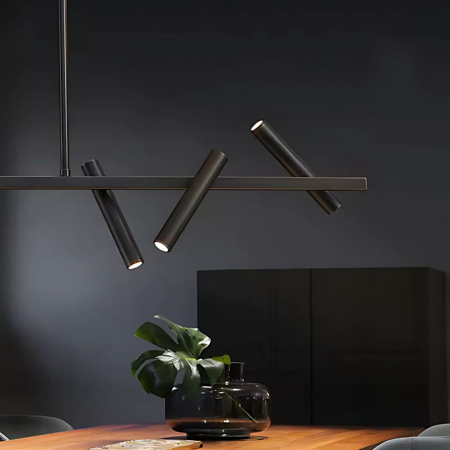 LED chandelier with Harman remote control, 23W, 6 Sources, Neutral Light, Black