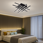 LED Chandelier with Remote Control Marchesi 160W Dimmable Black White