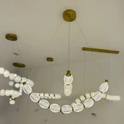 Lustra LED suspendata cu telecomanda FAUSTO, 49W, lumina Rece/Calda/Neutra, Dimabila,Inaltime Reglabila, Auriu