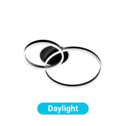 LED chandelier with Hailey remote control, 71w, 2 circles, cold/hot/neutral light, unkind, black