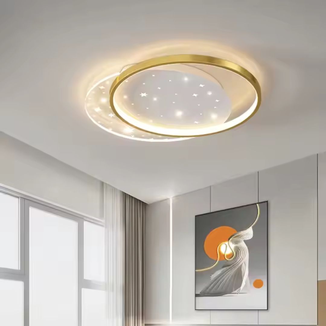 LED chandelier with remote control LUNARO 38W, 2 Circles, Cold/Warm/Ne ...