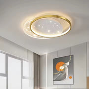 LED Lust with Lunaro Lucenta remote control, 110W, 2 circles, cold/hot/neutral light, unstable, golden