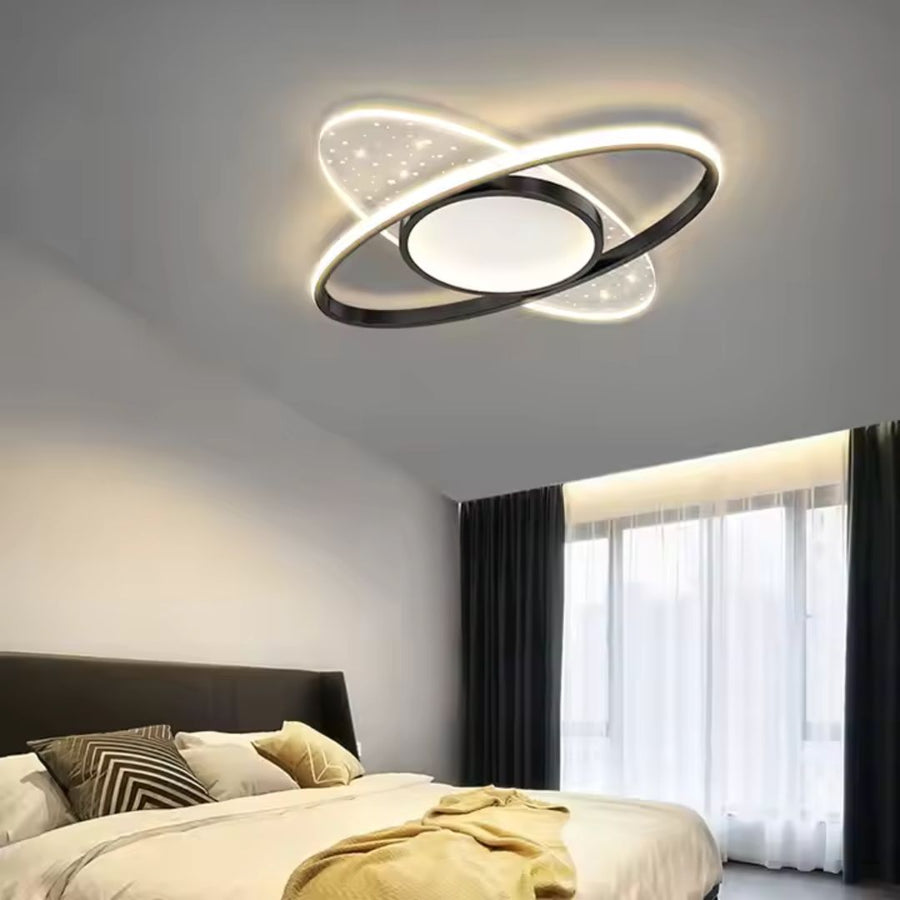 LED chandelier with remote control VARIO 110W, Oval, Cold/Warm/Neutral light, Dimmable, Black