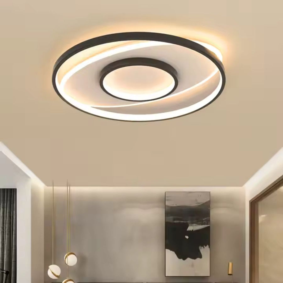 LED chandelier with Figurato remote control, 120W, 3 circles, cold/hot/neutral light, unstable, black