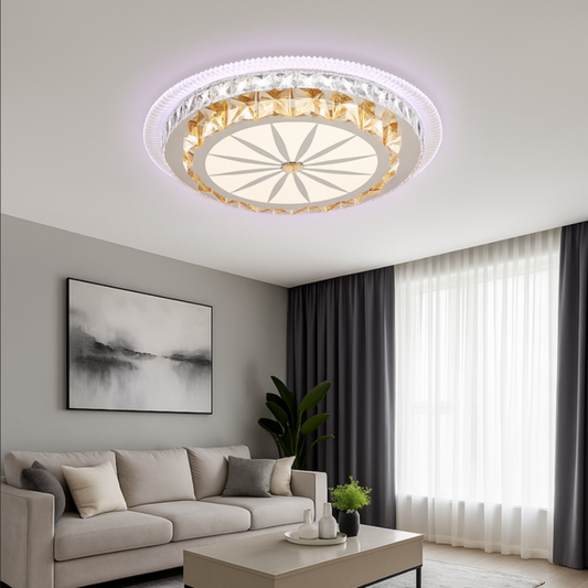 LED chandelier with remote control DAVIDE RGB 70W, Blue/Cold/Warm light, Dimmable, White