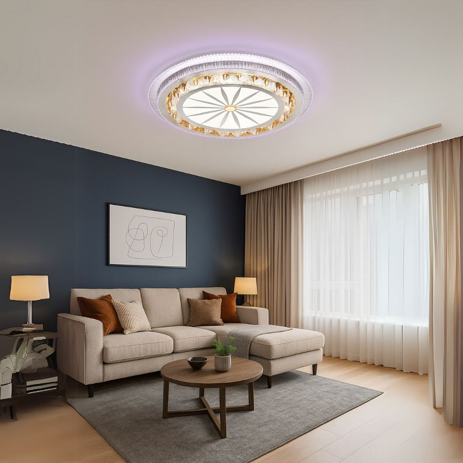 LED chandelier with remote control DAVIDE RGB 70W, Blue/Cold/Warm light, Dimmable, White