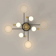 LED Chandelier with Remote Control MARIA, 8 Elements, 63W, Warm/Cold/Neutral Light, Dimmable, Gold