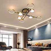 LED Chandelier with Remote Control MARIA, 8 Elements, 63W, Warm/Cold/Neutral Light, Dimmable, Gold