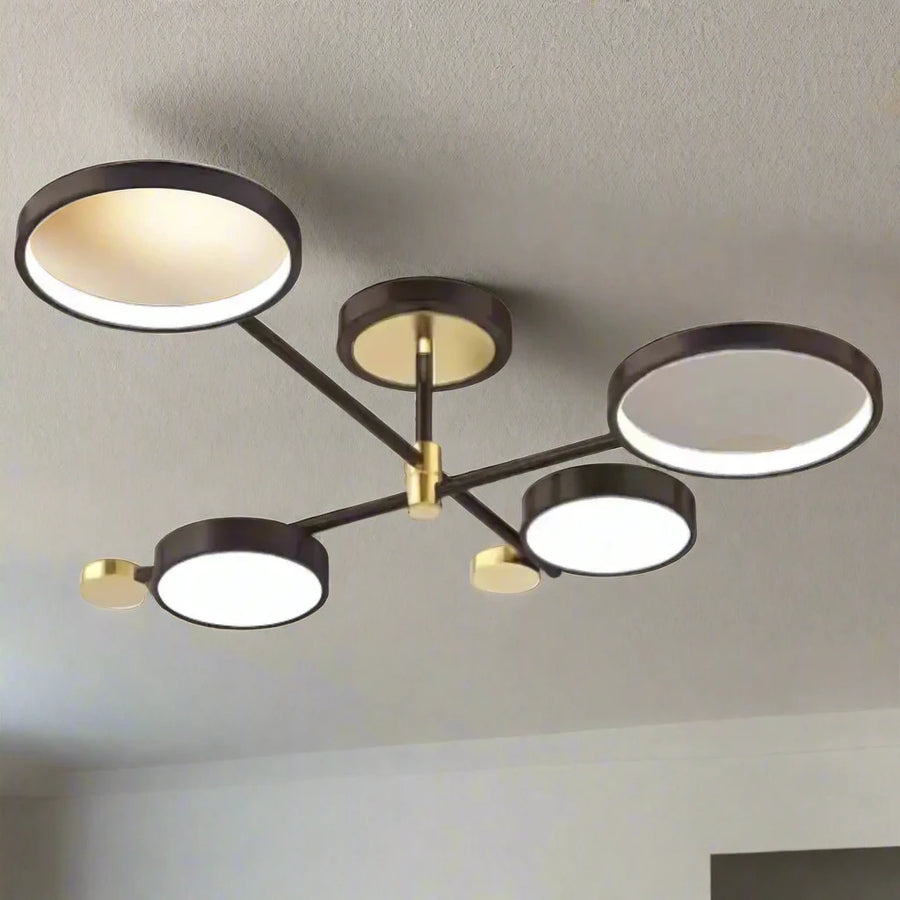 LED Chandelier with Remote Control MARIA, 45W, 4 Elements, Warm/Cold/Neutral Light, Dimmable, Black