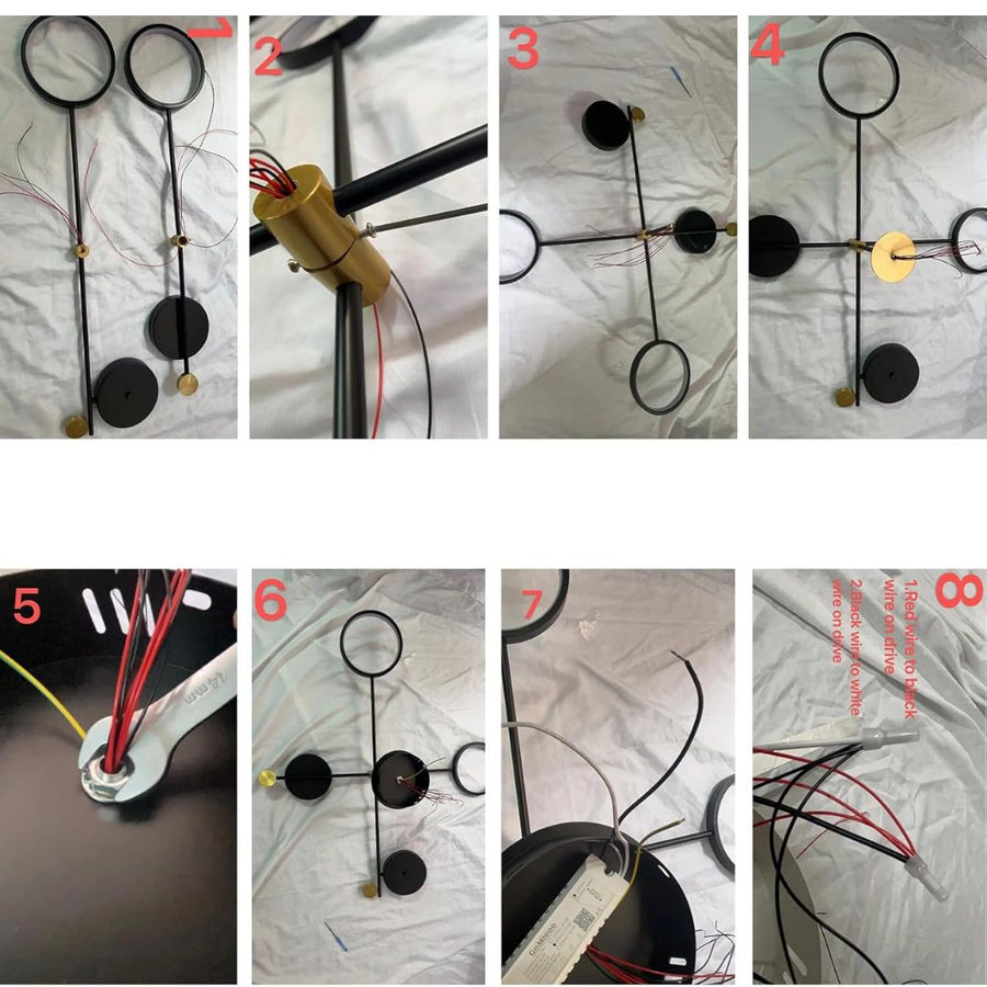 LED Chandelier with Remote Control MARIA, 45W, 4 Elements, Warm/Cold/Neutral Light, Dimmable, Black