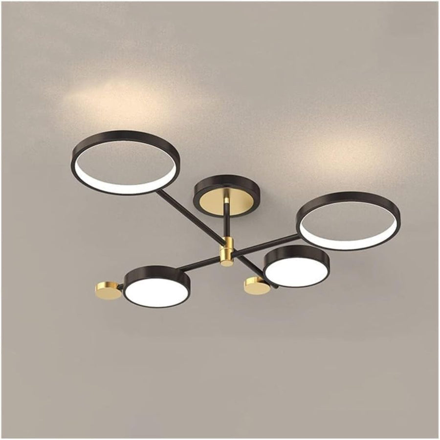 LED Chandelier with Remote Control MARIA, 45W, 4 Elements, Warm/Cold/Neutral Light, Dimmable, Black
