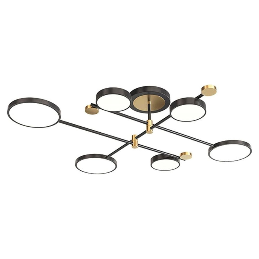 LED Chandelier with Remote Control MARIA, 63W, 6 Elements, Warm/Cold/Neutral Light, Dimmable, Black
