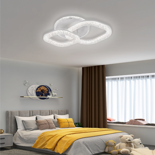 Asgard LED Chandelier with Remote Control, Dimmable Light, White