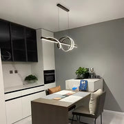 LED Pendant Chandelier with Remote Control RIBBON, 66W, Adjustable Height, Cold/Warm/Neutral Light, Dimmable, Black