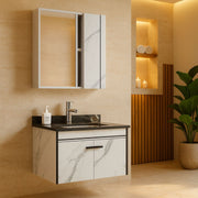Bathroom Furniture Set 80x48cm 3 Pieces Black White