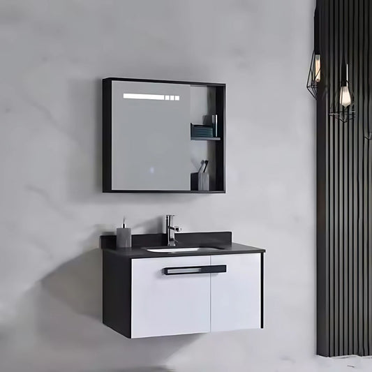 Bathroom Furniture Set CRETA, 80x40cm, 2 Pieces, Black and White