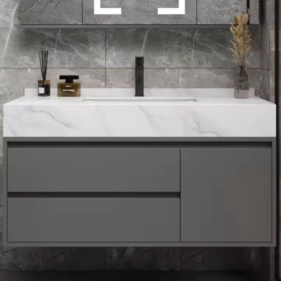 SANTORINI Bathroom Furniture Set, 80x50cm, 2 Pieces, Gray and White