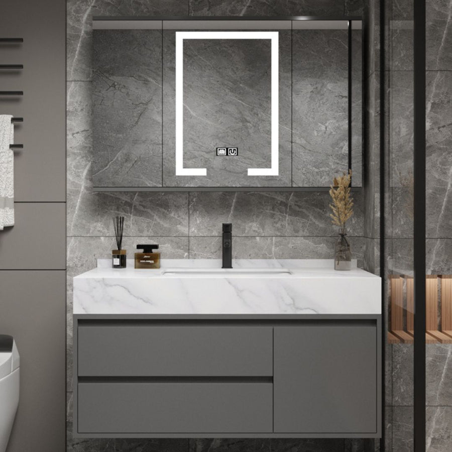 SANTORINI Bathroom Furniture Set, 80x50cm, 2 Pieces, Gray and White