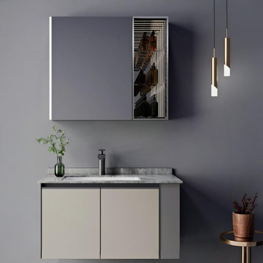 ZAKYNTHOS Bathroom Furniture Set, 80cm, 2 Pieces, Gray and Cream