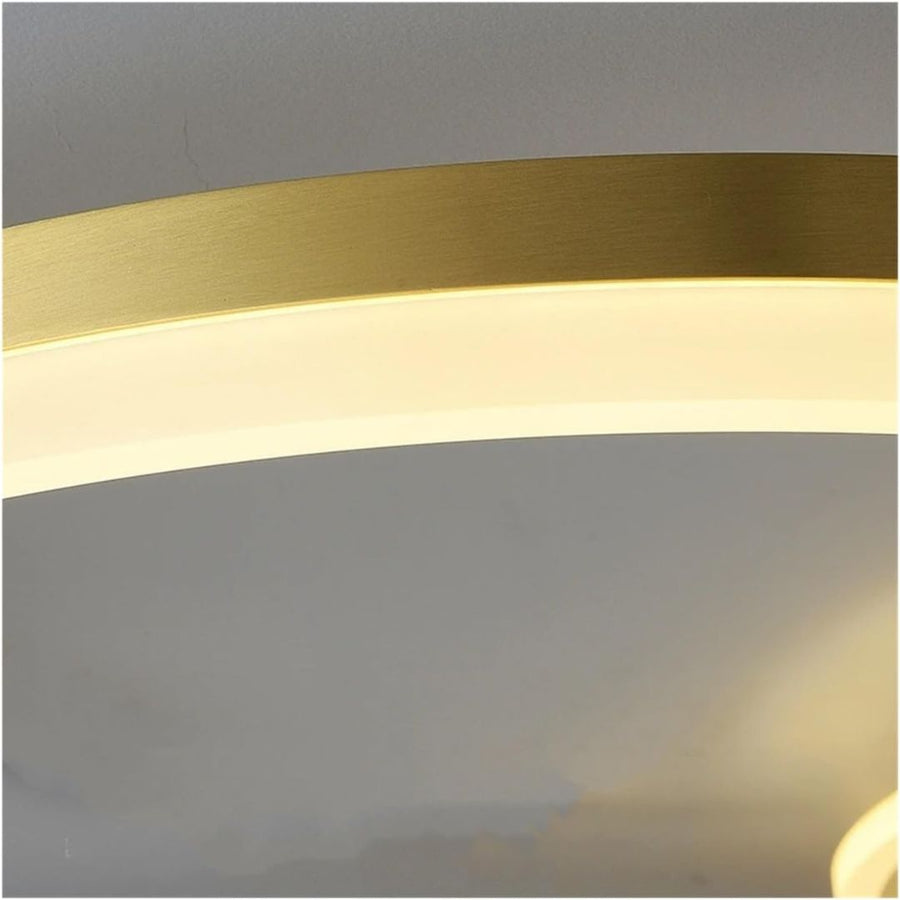 LED Chandelier with DARIO Remote Control, 4 circles, 112W, Warm/Cold/Neutral Light, Dimmable, Gold