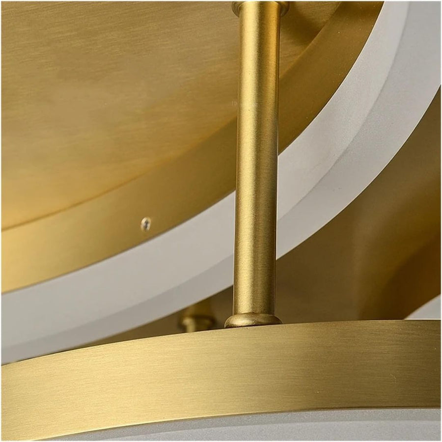 LED Chandelier with DARIO Remote Control, 4 circles, 112W, Warm/Cold/Neutral Light, Dimmable, Gold