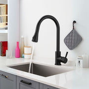 Kitchen Faucet with Pull-out Spray, Spout with Touch for On/Off, SUS304 Stainless Steel, Black, CF/TOUCH/2