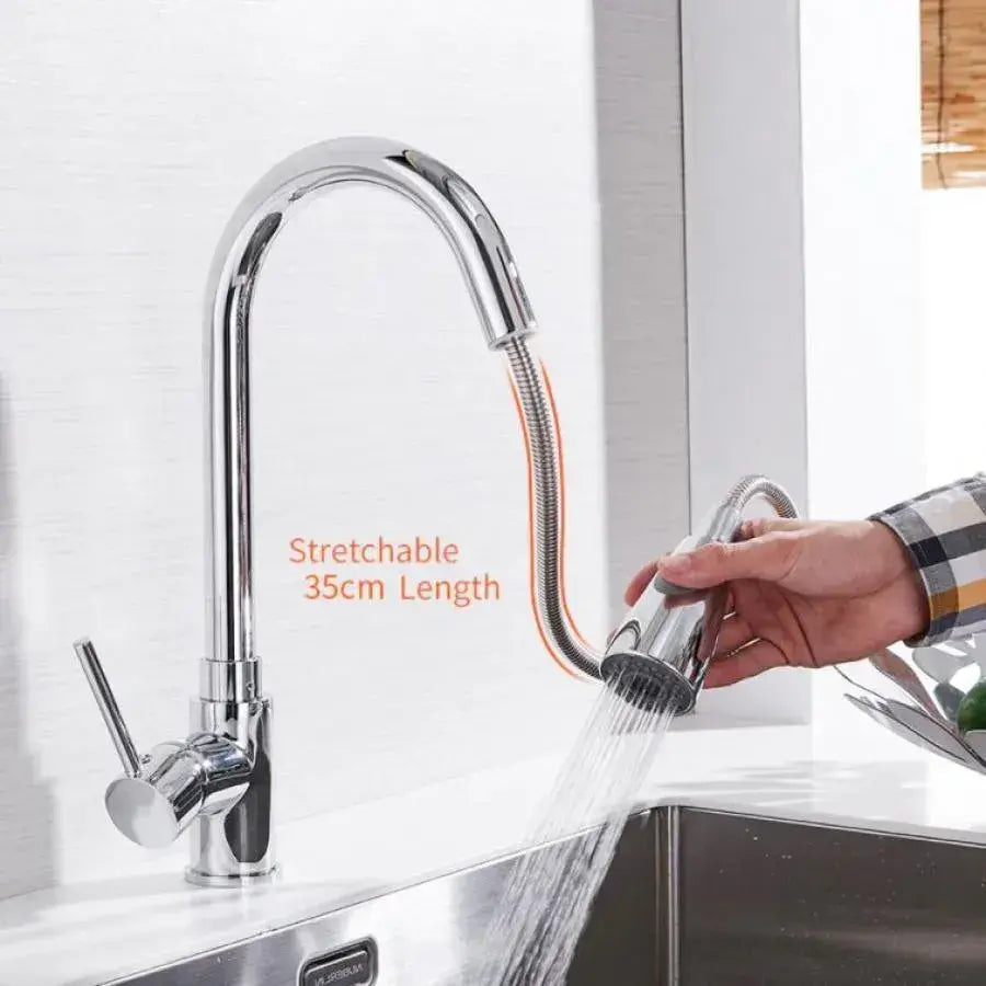 Kitchen Faucet with Pull-out Spray, Spout with Touch for On/Off, SUS304 Stainless Steel, Chrome, CF/TOUCH/1