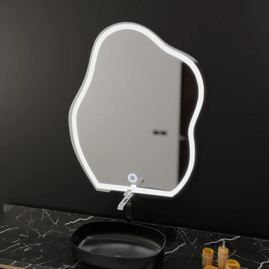 Organic LED mirror 50x70cm, Touch shape, Demister system, Dimmable