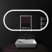 Oval LED mirror, 80x50cm, Altera Marcello MotionGlow Sensor, Demister System, Clock & Thermometer, Dimmable