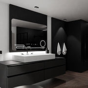 Rectangular LED Mirror, 120x80cm, Harmonie MotionGlow Marcello, Demister System, Clock & Thermometer, Cosmetic Magnifier, Dimmable