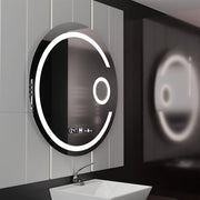 LED Round Mirror, 70cm, Visio MotionGlow Marcello, Demister System, Clock & Thermometer, Cosmetic Magnifier, Dimmable