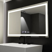 Rectangular LED mirror, 120X70cm, Radiant MotionGlow Marcello sensor, De-fogging system, Clock & Thermometer, Dimmable